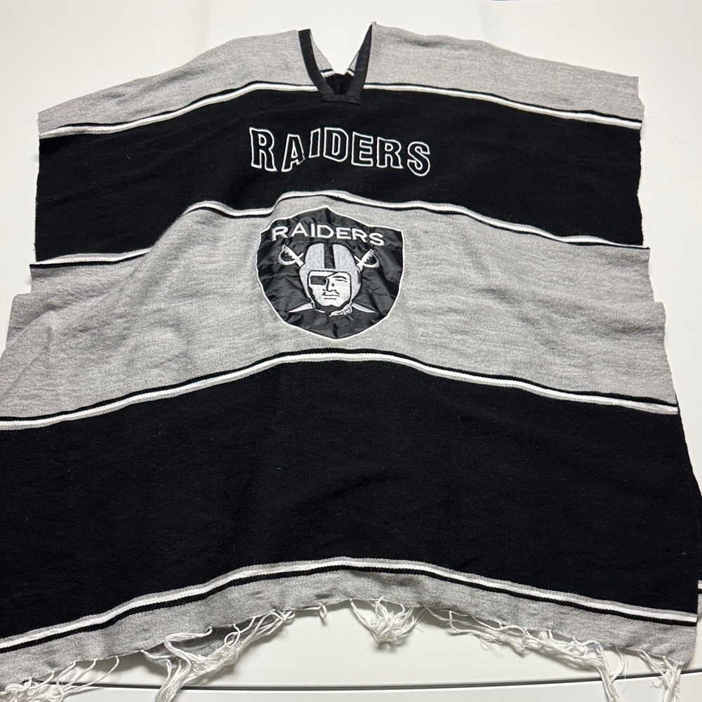 Raiders Black and Gray Poncho
